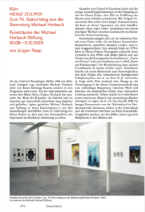 Kunstforum International, vol 270, Heinz Zolper 2